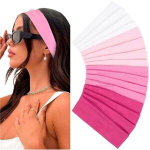 Pink Headbands for Women 16 Pack Elastic Hair Bands for Women' Hair BLACK & PINK